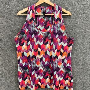 Lukka Activewear Tank Women XL Purple Geometric Sleeveless Racerback Active